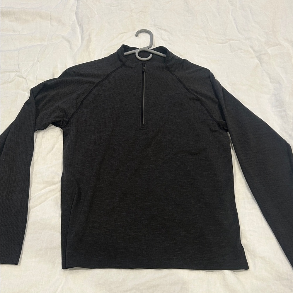 Black Long Sleeve Quarter-Zip Top